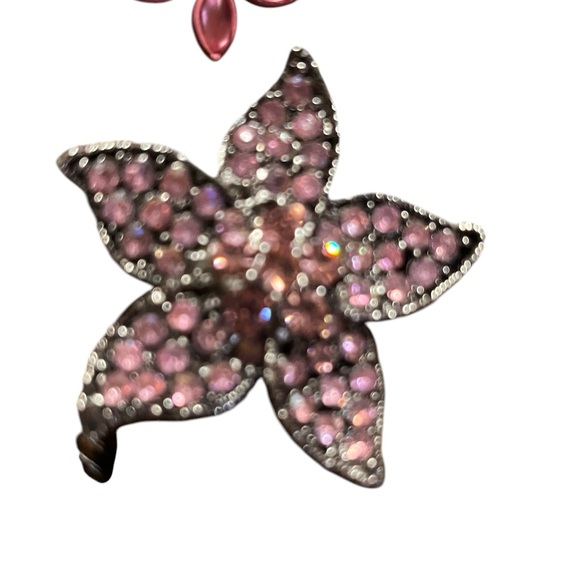 Pink gemstone Star fish brooch vintage - Picture 7 of 7
